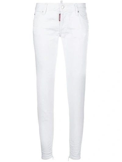 Dsquared2 Taglio Vivo Skinny Cropped Jeans In White