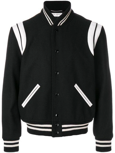 Saint Laurent Teddy Jacket In Wool In Black