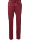 VALENTINO VALENTINO CONTRASTING STITCHED TROUSERS - RED,PB3RB2263Q312582897