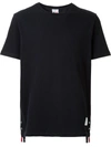 THOM BROWNE signature grosgrain T-shirt,MJS056A0005012573396