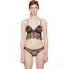 FLEUR DU MAL FLEUR DU MAL BLACK ROSE LACE CAMI BRALETTE,BR0125