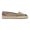 BURBERRY BURBERRY TAN HODGESON CHECK ESPADRILLES,3993975