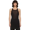 RICK OWENS RICK OWENS BLACK RIB BASIC TANK TOP,RU18S5150 MR