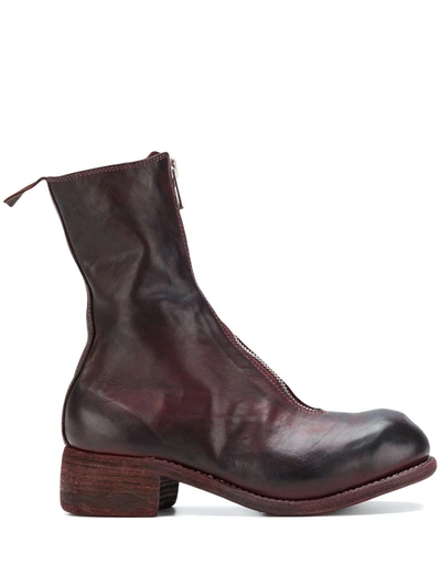 Guidi Zip Front Ankle Boots - 红色 In Red