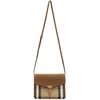 BURBERRY TAN AND BROWN SMALL MACKEN BAG,3980826.