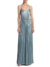 HALSTON HERITAGE Metallic T-Back Dress