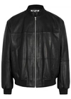 MCQ BY ALEXANDER MCQUEEN BLACK LEATHER BOMBER JACKET