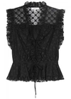 MILLY CLAIRE BLACK PEPLUM LACE TOP