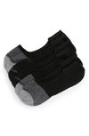 Calvin Klein 3-pack No-show Socks In Black/ Charcoal Heather