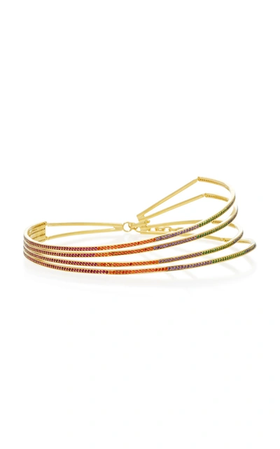 Joanna Laura Constantine Gold Plated Rainbow Choker Necklace In Multi