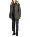 Woolrich Arctic Placket-front Parka W/ Fur Hood In Petrol