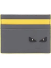 Fendi Grey & Yellow 'bag Bugs' Card Holder