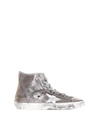 GOLDEN GOOSE METALLIC LEATHER HIGH-TOP SNEAKERS,10192801