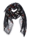 ALEXANDER MCQUEEN SILK FOULARD SKULL PRINTED,10192763