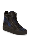 GIUSEPPE ZANOTTI High-Top Plaid Sneakers,0400097069789