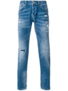 DONDUP DONDUP DISTRESSED STONEWASHED JEANS - BLUE,UP168DS107US22G12581954
