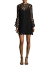 NICHOLAS Long Sleeve Lace Dress,0400094482705