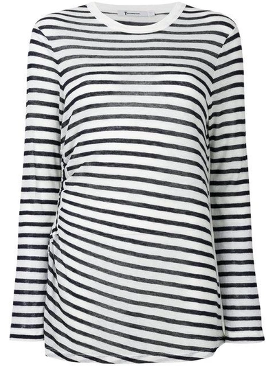 Alexander Wang T Striped Cut Out Top In Blue