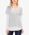 VINCE CAMUTO LAYERED DISTRESSED TOP