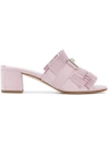 TOD'S DOUBLE T FRINGED MULES,XXW38A0X700HR012598842