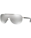 Versace Mirrored Cornici Sunglasses In Silver / Grey Silver Mirror