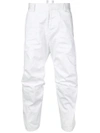 DSQUARED2 DSQUARED2 CRUMPLED CROPPED TROUSERS - WHITE,S74KB0136S3902112484767
