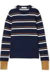 CEDRIC CHARLIER STRIPED METALLIC KNITTED SWEATER