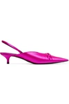 BALENCIAGA KNIFE SATIN SLINGBACK PUMPS