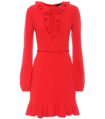 Giambattista Valli Ruffled Crêpe Mini Dress In Red