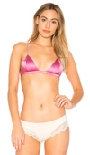 Fleur Du Mal Luxe Triangle Bra In Pink