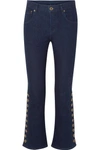 CHLOÉ BUTTON-DETAILED MID-RISE FLARED JEANS