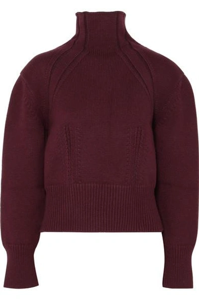 Bottega Veneta Wool And Cashmere-blend Sweater In Burgundy