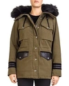 THE KOOPLES FAUX-FUR-TRIMMED TWILL PARKA,FPA15MAGGY102