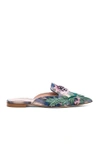 ALBERTA FERRETTI Flower Embroidered Plaid Mules,ALBF-WZ14