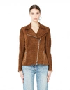 THE ROW PAYLEE BROWN SUEDE BIKER JACKET,3821L66