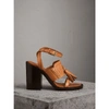 BURBERRY Tasselled Leather Block-heel Sandals,40646351