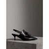 BURBERRY Tassel Detail Leather Kitten-heel Sandals,40681231