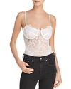 Bardot Britney Lace & Mesh Bodysuit In White