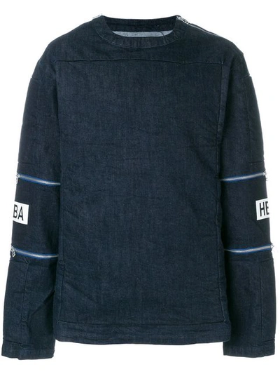 Hood By Air Double Zip Patch Sleeve Sweatshirt