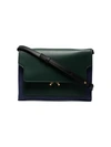 MARNI green and blue Trunk mini leather shoulder bag,PHMPV06Q02LV58912545283
