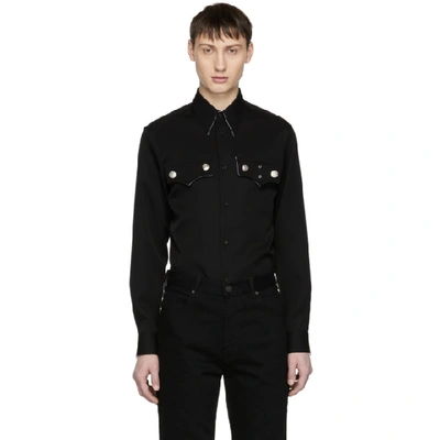 Calvin Klein 205w39nyc Western-pocket Wool Shirt In 001 Black