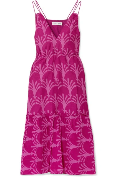 Apiece Apart Daphne Printed Cotton And Silk-blend Dress In Pink