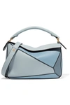LOEWE PUZZLE SMALL COLOR-BLOCK TEXTURED-LEATHER SHOULDER BAG