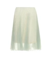 Prada High-rise Pleated Skirt In Green