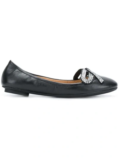 Marc Jacobs Willa Embellished Leather Ballet Flats In Nero