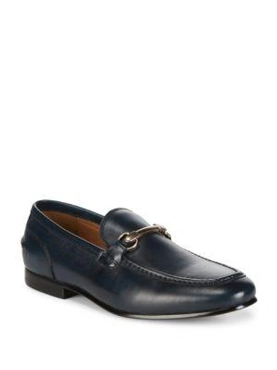 Saks Fifth Avenue Firenze Leather Loafers In Navy
