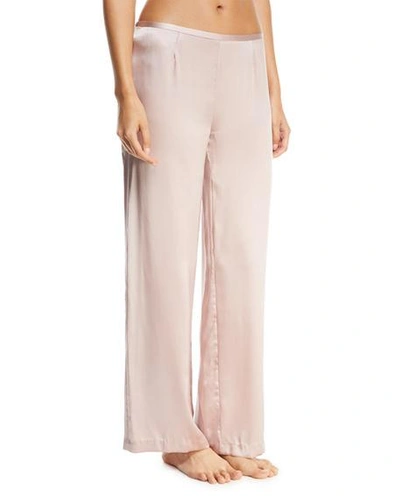 Josie Natori Key Essentials Silk Lounge Pants In Pink