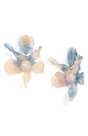 Lele Sadoughi Crystal Lily Clip-on Earrings In Cloudy Sky