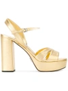 PRADA METALLIC-LEATHER PLATFORM SANDALS,1XP987F1152E5O12571393