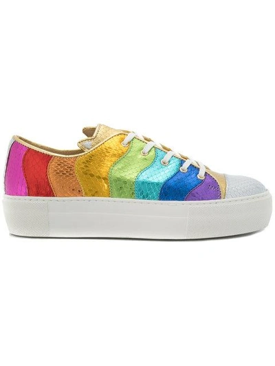 Charlotte Olympia Multicolor Metallic Purrfect Sneakers In Multicolour